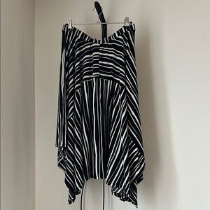 Dkny Black and White Asymmetrical Maxi Skirt for Night Out